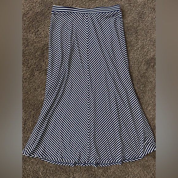 Loft M Striped Blue/White Maxi Skirt - Picture 1 of 2